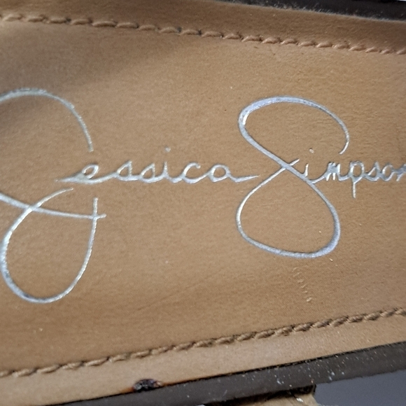 Jessica Simpson Nude Open Toe Leather Sandals Size 7 1/2 - Picture 7 of 12